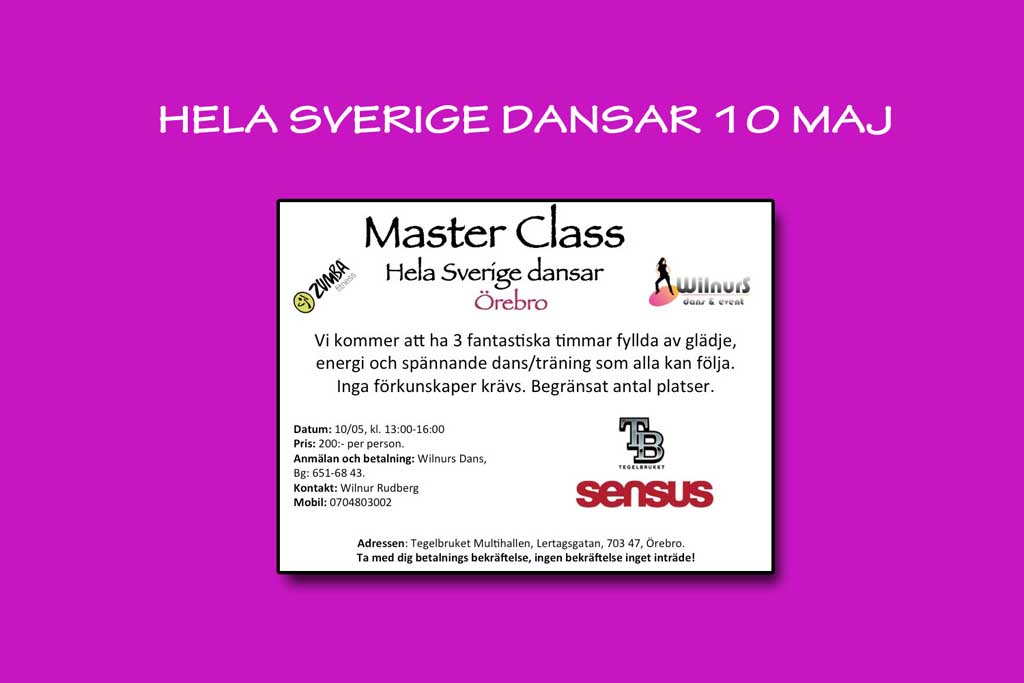 Passa på Master Class 10 maj!